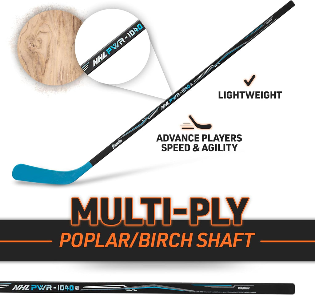 Franklin Sports NHL Kids Street Hockey Sticks - Youth, Junior + Senior Sticks - Right + Left Handed - 40", 48" + 56"
