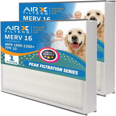 16x25x5 MERV 16 Furnace Air Filter (2-Pack), compatible with replacement for Trion Air Bear 255649-105, Skuttle