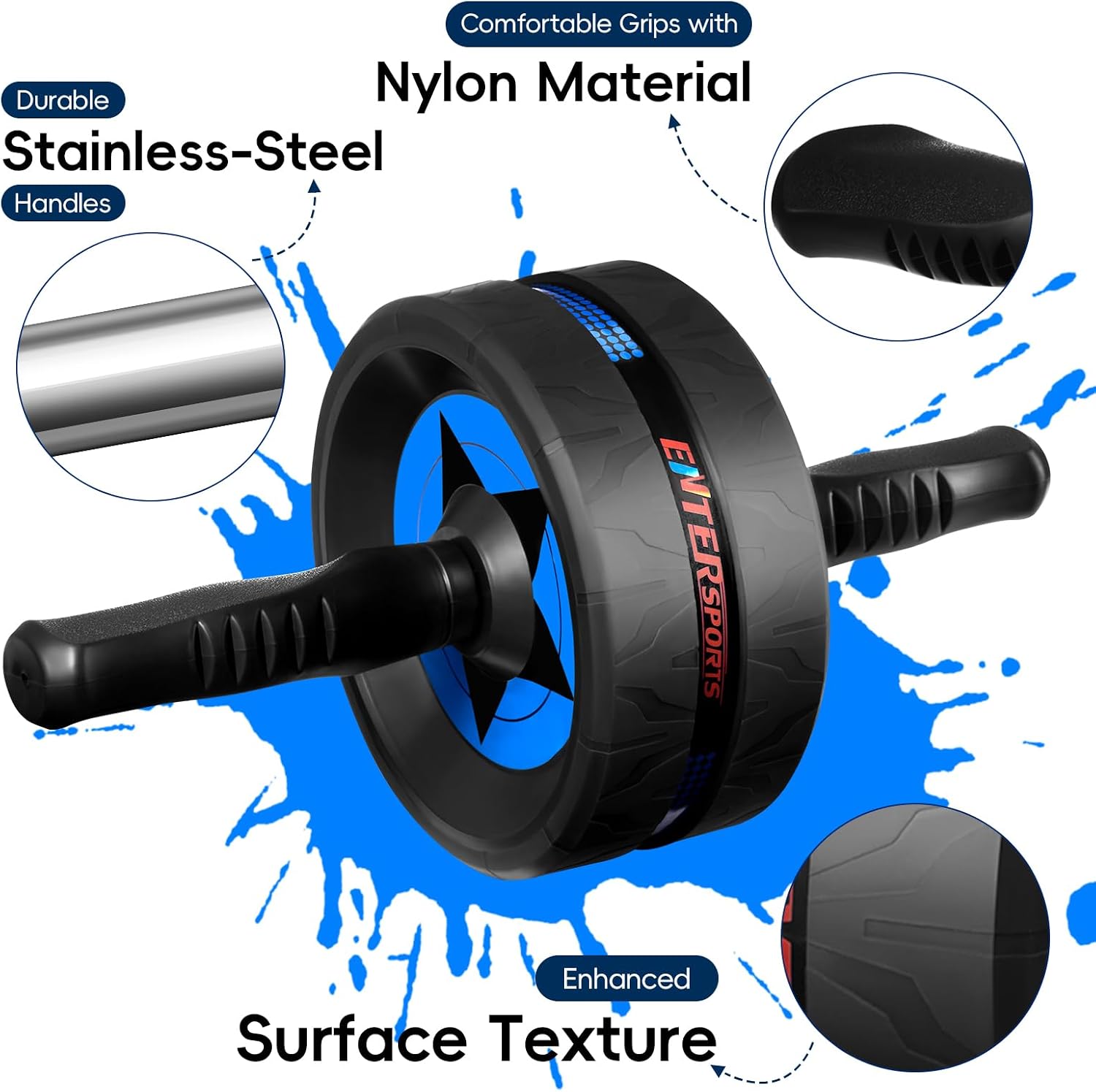 Ab Roller Wheel for Abs Workout - Abdominal Exercise Equipment with 2 Knee Pads for Home Gym, Core Strength Training
