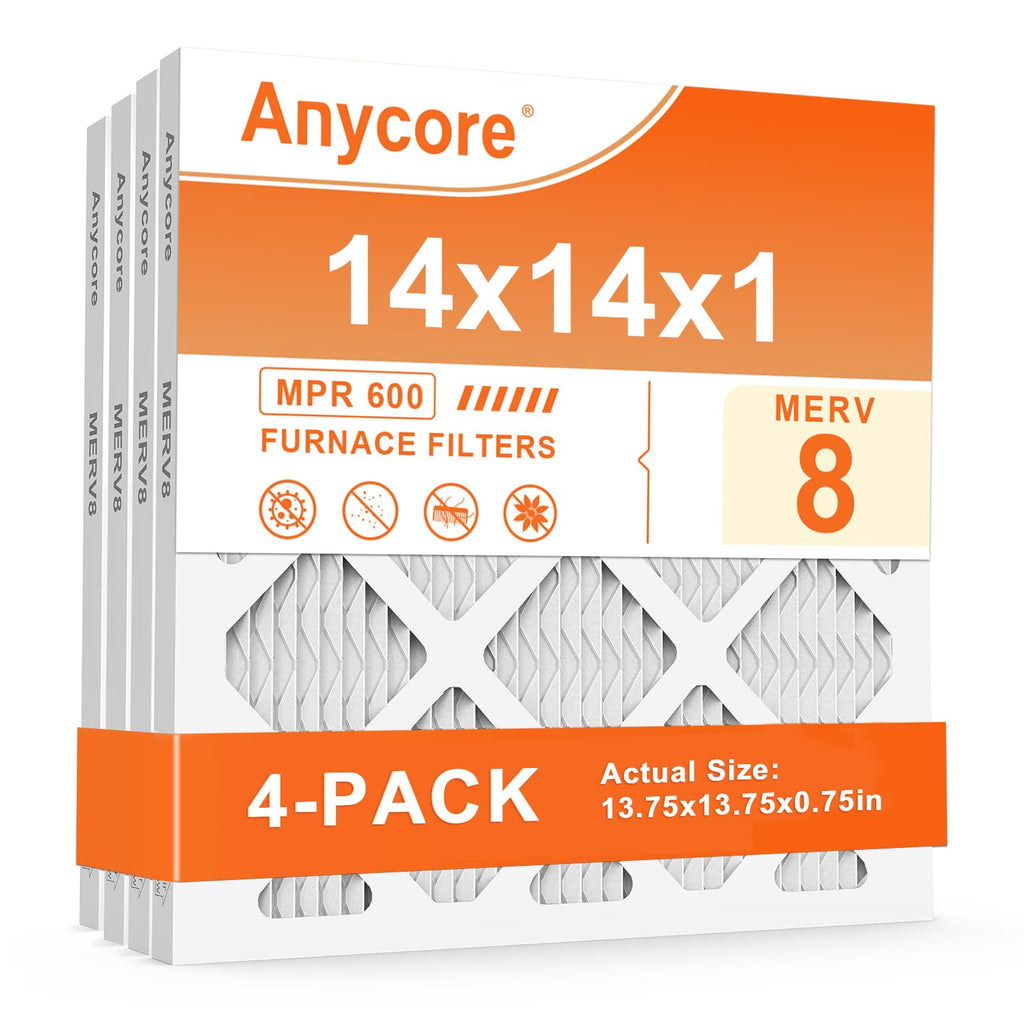 14x14x1 Air Filter 4 Pack MERV 8