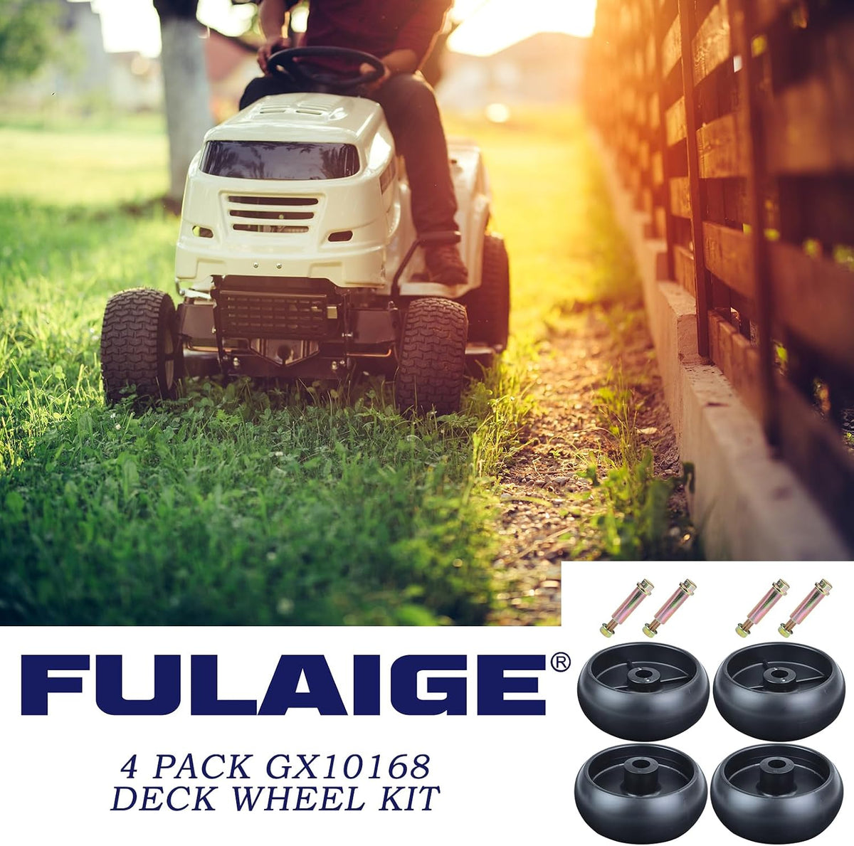 4 Pack GX10168 Deck Wheels for John Deere Z425 Z445 D140 D170 Mower