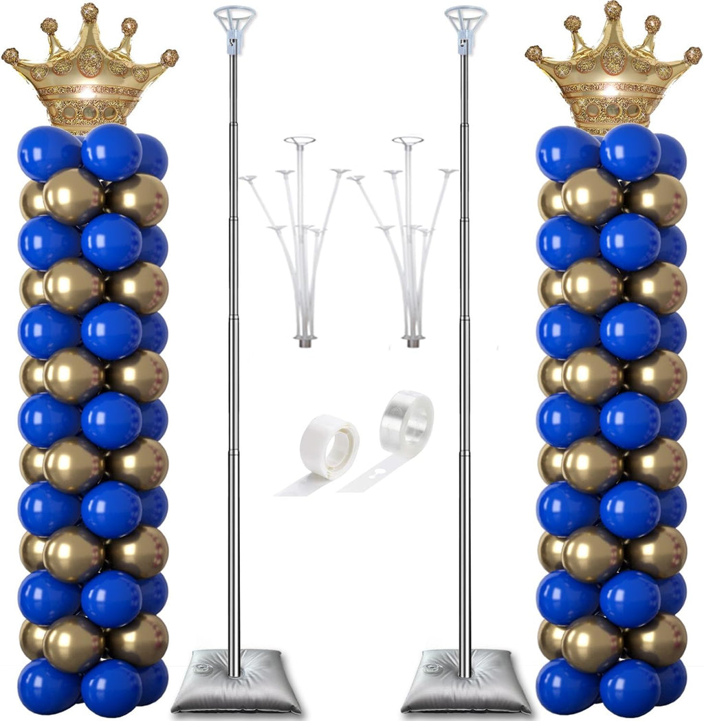 Balloon Column Stand Kit Set of 2, 2IN1 Balloons Holder Sets Ballon Arch stand for Floor, 9 Feet Height Adjustable