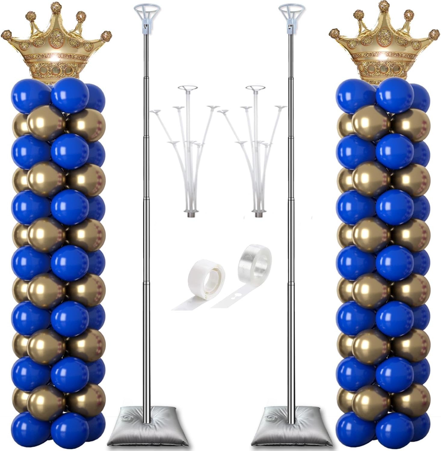 Balloon Column Stand Kit Set of 2, 2IN1 Balloons Holder Sets Ballon Arch stand for Floor, 9 Feet Height Adjustable