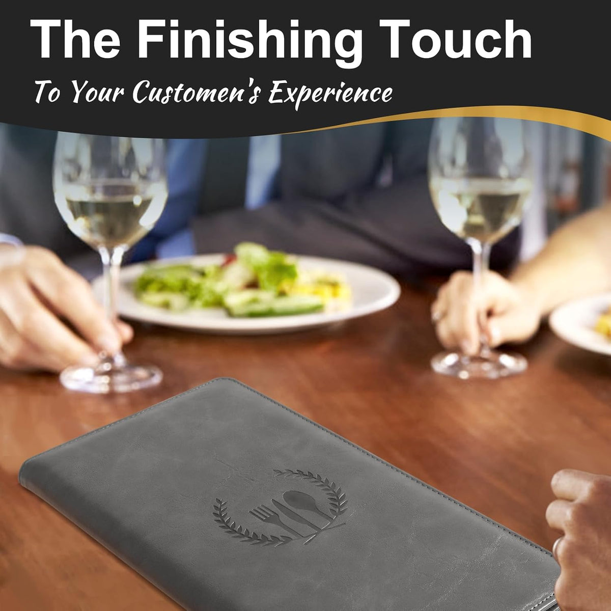 Restaurant Check Presenters - Customer Check Holder for Restaurants, Restaurant Bill Holder, Gray - 20 Pack