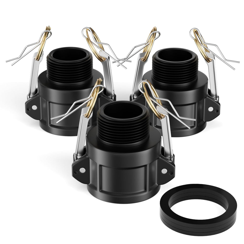 Gasher 3PCS 1/2" Type B Polypropylene Camlock Fitting, Female x Male Thread