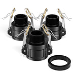 Gasher 3PCS 1/2" Type B Polypropylene Camlock Fitting, Female x Male Thread