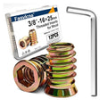 12PCS 3/8"-16 x 25mm Threaded Inserts for Wood, Hex Drive Nuts