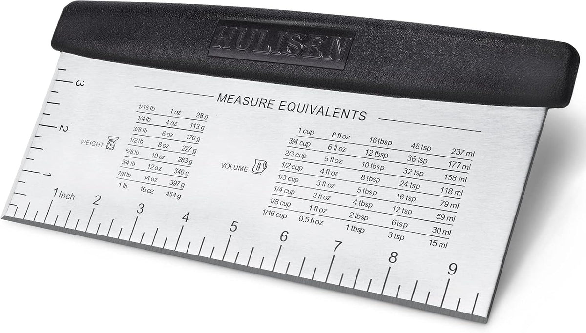10-Inch Bench Scraper, Stainless Steel Dough Cutter with Scale