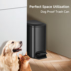 Small Bathroom Trash Can with Lid Soft Close, 1.6 Gal, Matte Black
