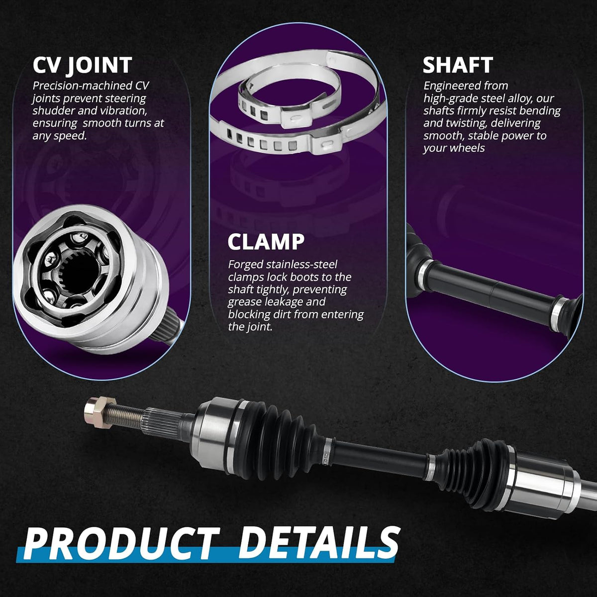 2.4L Front CV Axle Pair Compatible with 2010-2017 Chevy Equinox