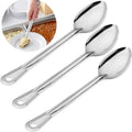 13-inch Solid Stainless Steel Basting Spoons Set – Commercial Grade Serving & Stir Ring Spoons – Available in 3-Pack