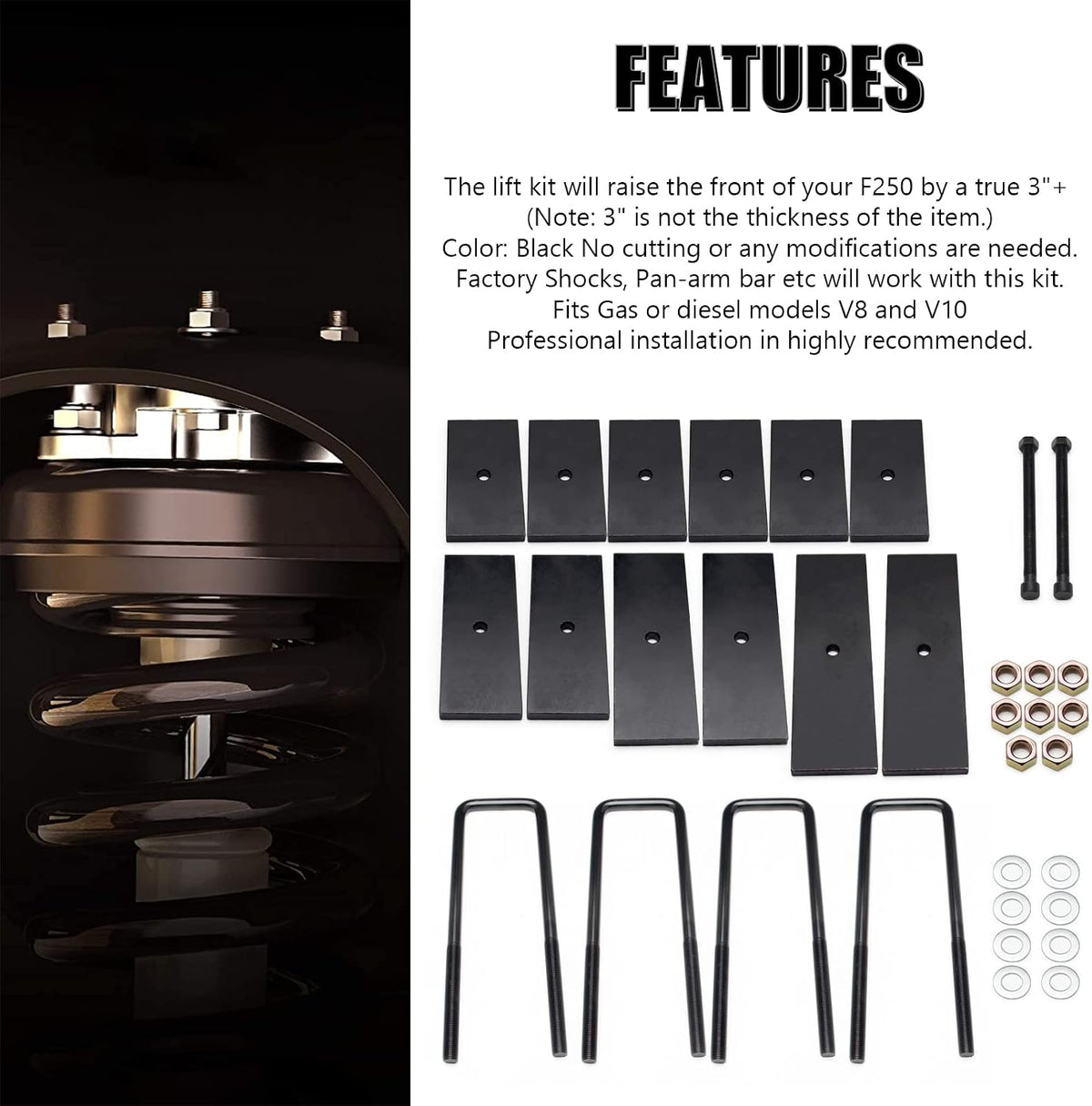 3" Adjustable Front Leveling Lift Kit