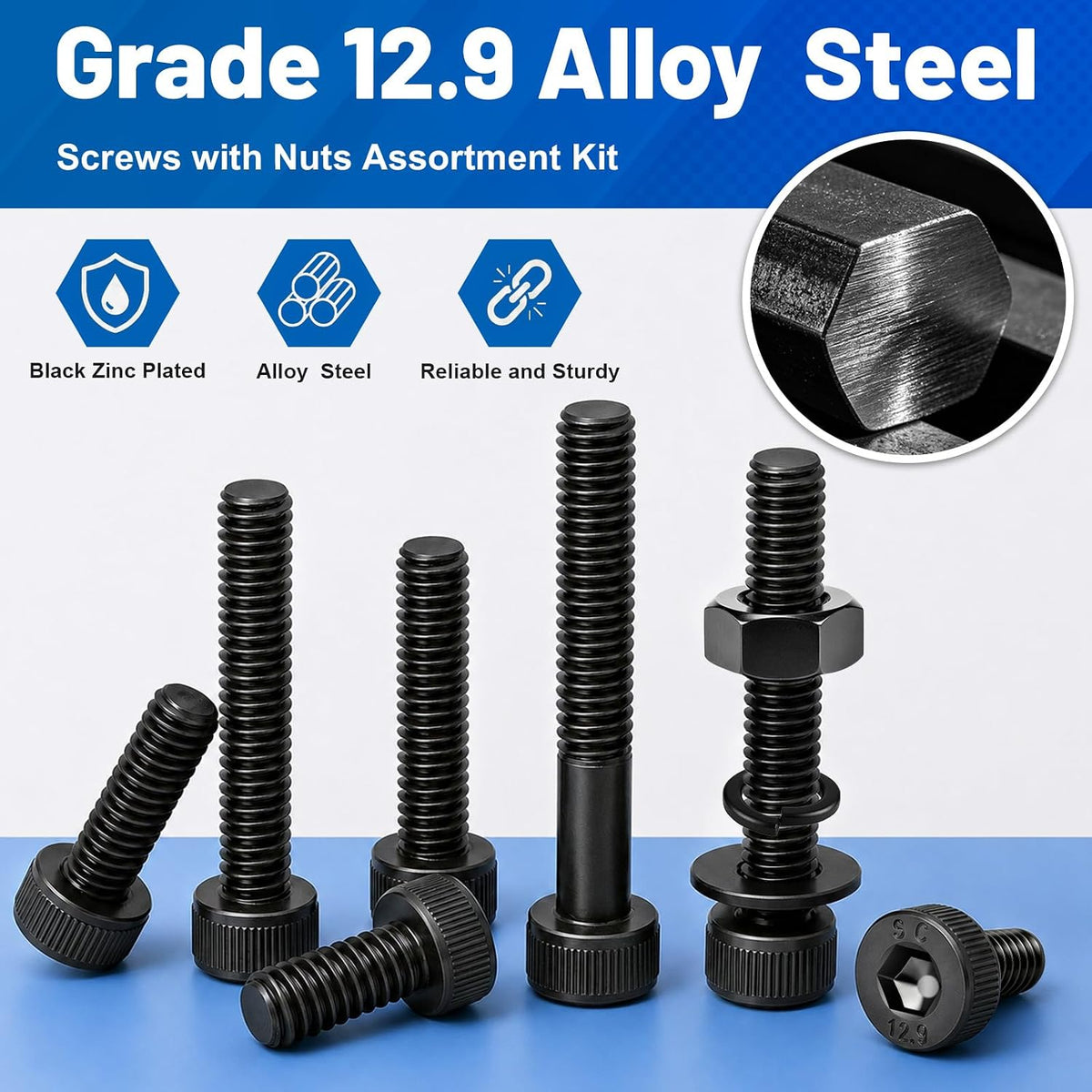 680PCS M4 Socket Head Bolts Assortment Kit, M4x6/8/12/16/20/30mm Screw
