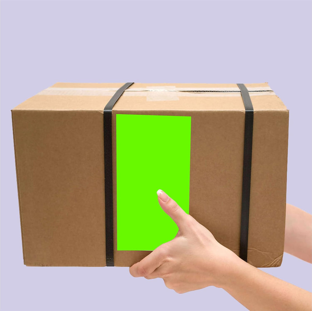 3 X 5 Inch Rectangle Adhesive Color Coding Stickers,Square Inventory Stickers -250 Per Dispenser Box (Fluorescent Green)