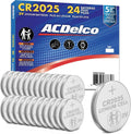 ACDelco 24-Count CR2025 Batteries, Lithium 3V Coin Cell Button Battery Pack for Watch and Small Electronics, 5 Year