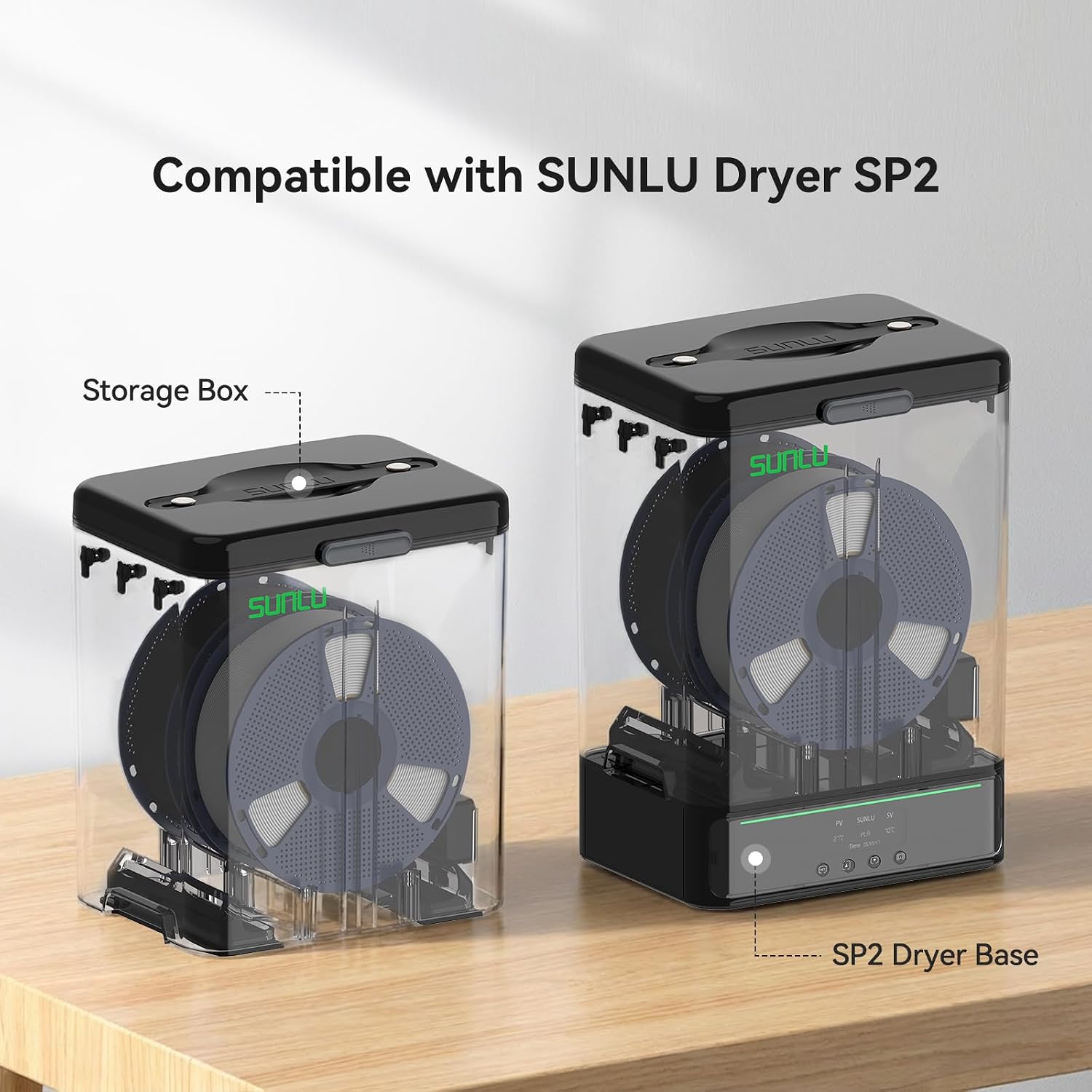 Filament Dry Box - 3KG Filament Storage Box with Hygrometer | Airtight SUNLU Box for 3D Printer Filament Protection