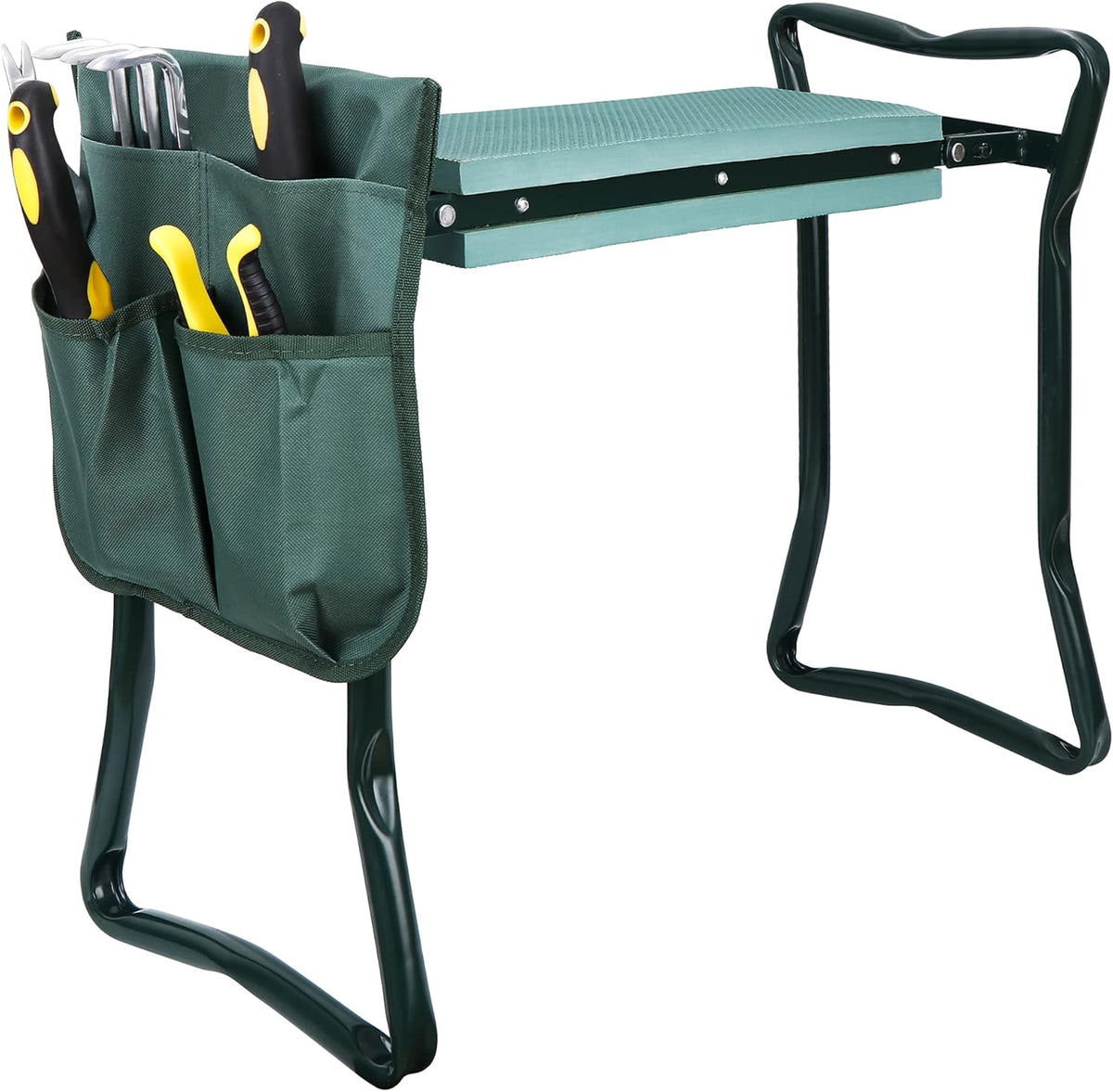 2 in 1 Garden Kneeler and Seat - Portable Heavy Duty Folding Garden Stool for Women Men Seniors, w/EVA Foam Kneeling