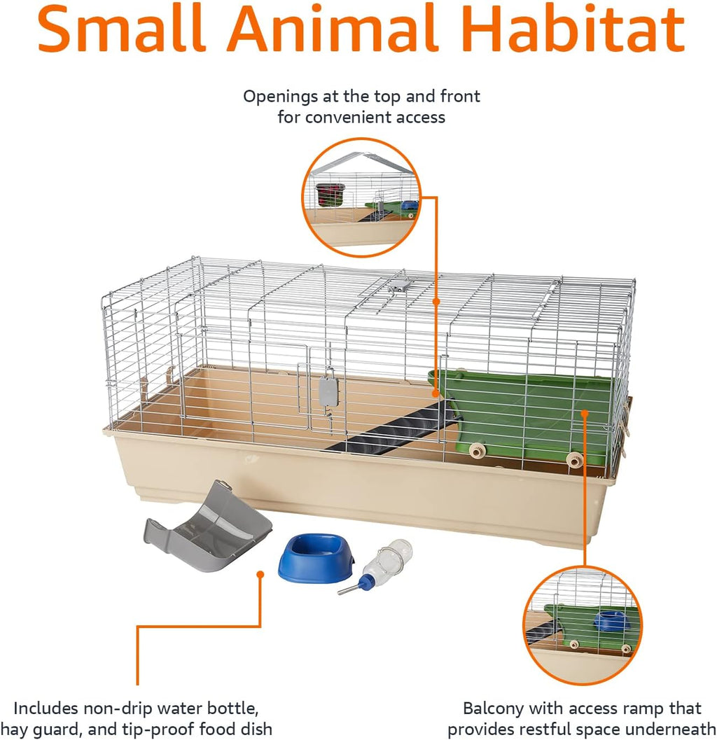Top Access Small Animal Habitat for Rabbit, Guinea Pig, Ferret & Chinchilla with Accessories, Jumbo, 48.6"L x 26.6"W