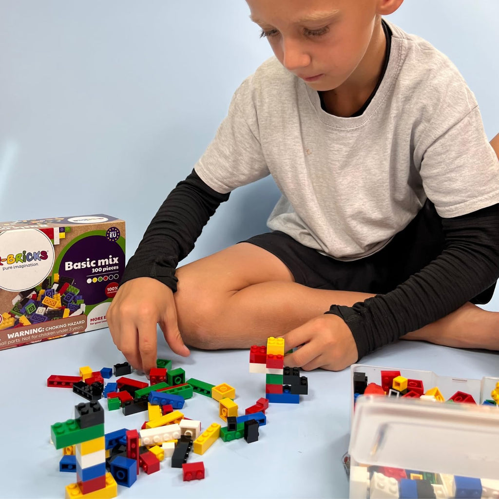 Building Bricks Classic - Building Bricks Set Compatible with Major Brands - 300 Piece Box, Loose Pack, Assorted