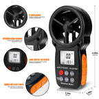 Handheld Anemometer with Barometric Altimeter,HVAC Pressure w/Data Logging