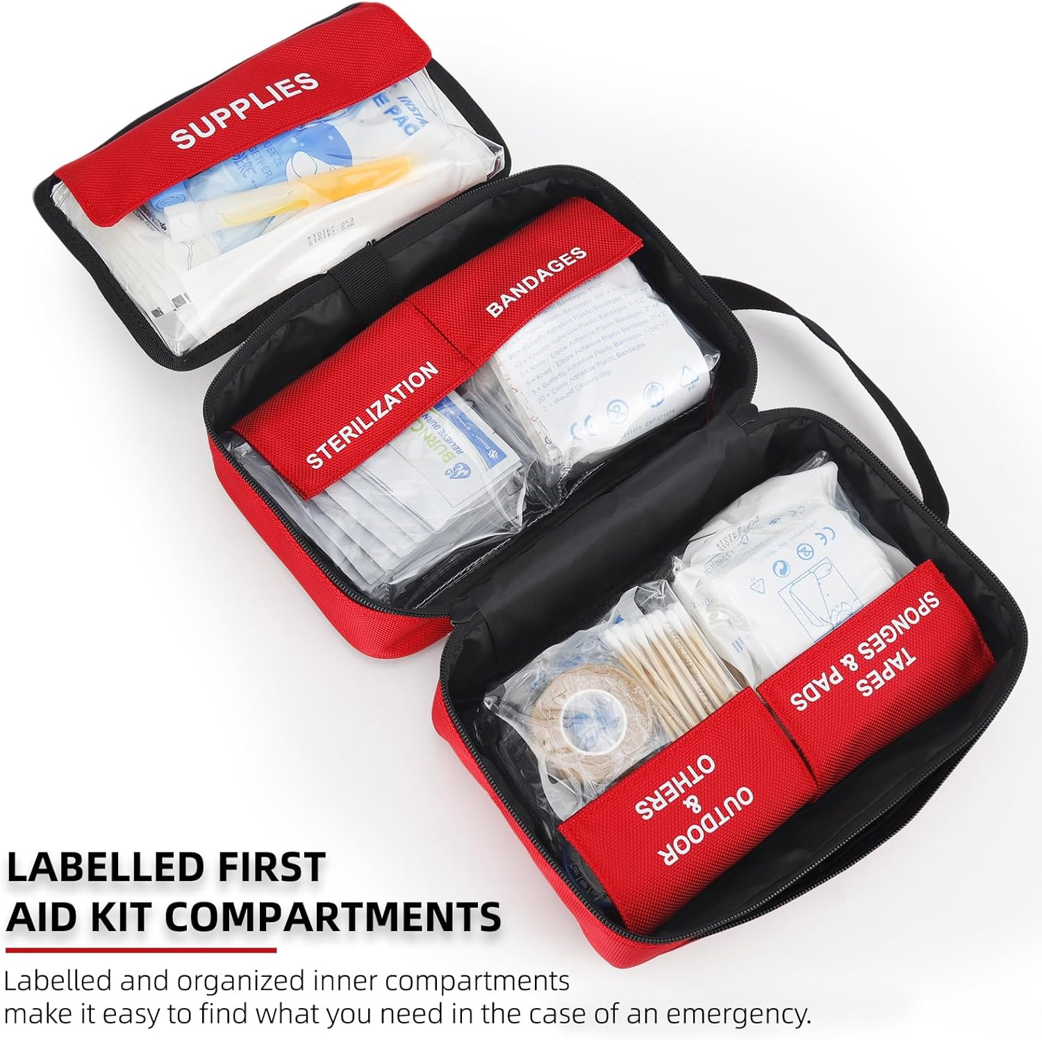 330 Piece First Aid Kit, Premium Waterproof Compact Trauma Medical Kits for Any Emergencies, Ideal for Home, Car