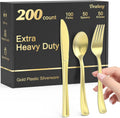 200 Count Heavy Duty Gold Plastic Silverware
