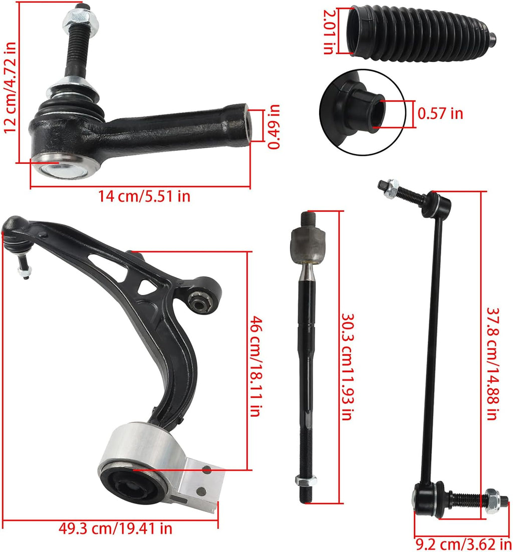 labwork 10pc Steering Front Lower Control Arms Replacement for Ford Explorer 2011-2017
