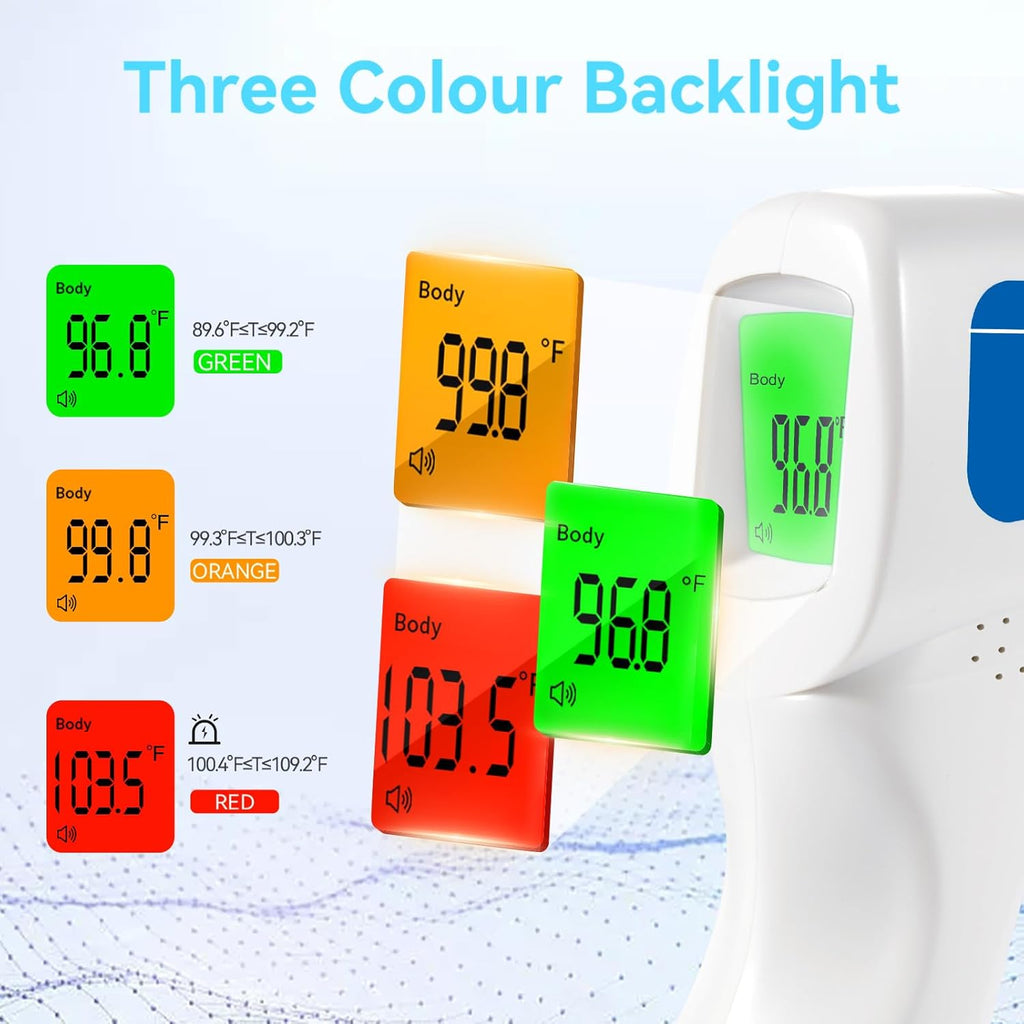 Thermometer, 3 in 1 Contactless Infrared Fever Check Thermometer for Forehead, Ideal for Baby, Infant, Kids, and