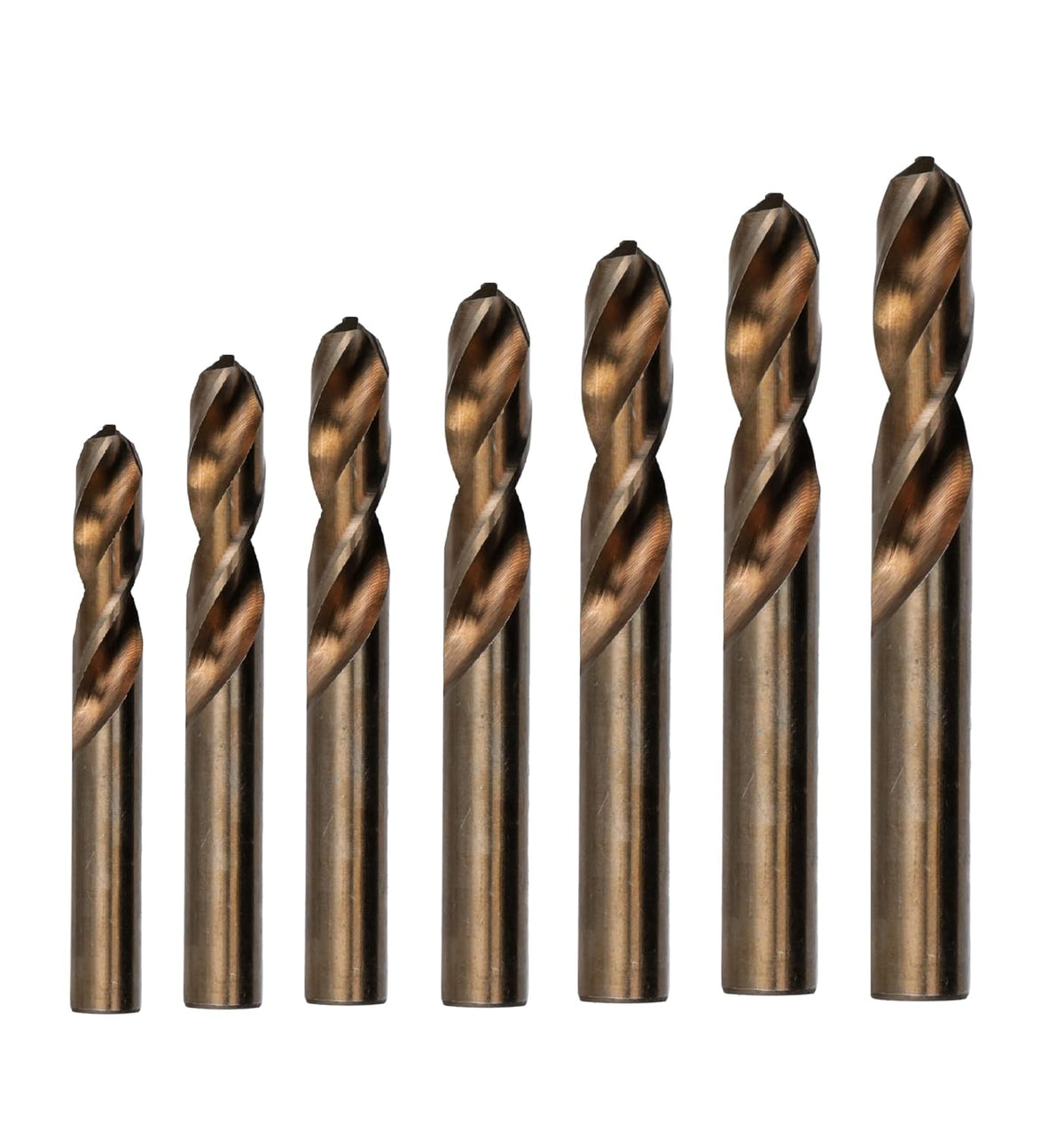 Drill America 7 Piece Screw Machine/Stub Cobalt Drill Bit Set, Plastic Pouch Case, D/ASTCO