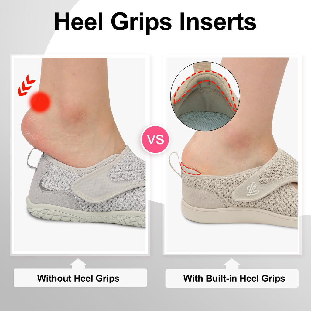 Wide Toe Box Diabetic Shoes for Women Zero Drop Barefoot Sneakers Breathable Adjustable for Edema Swollen Feet &