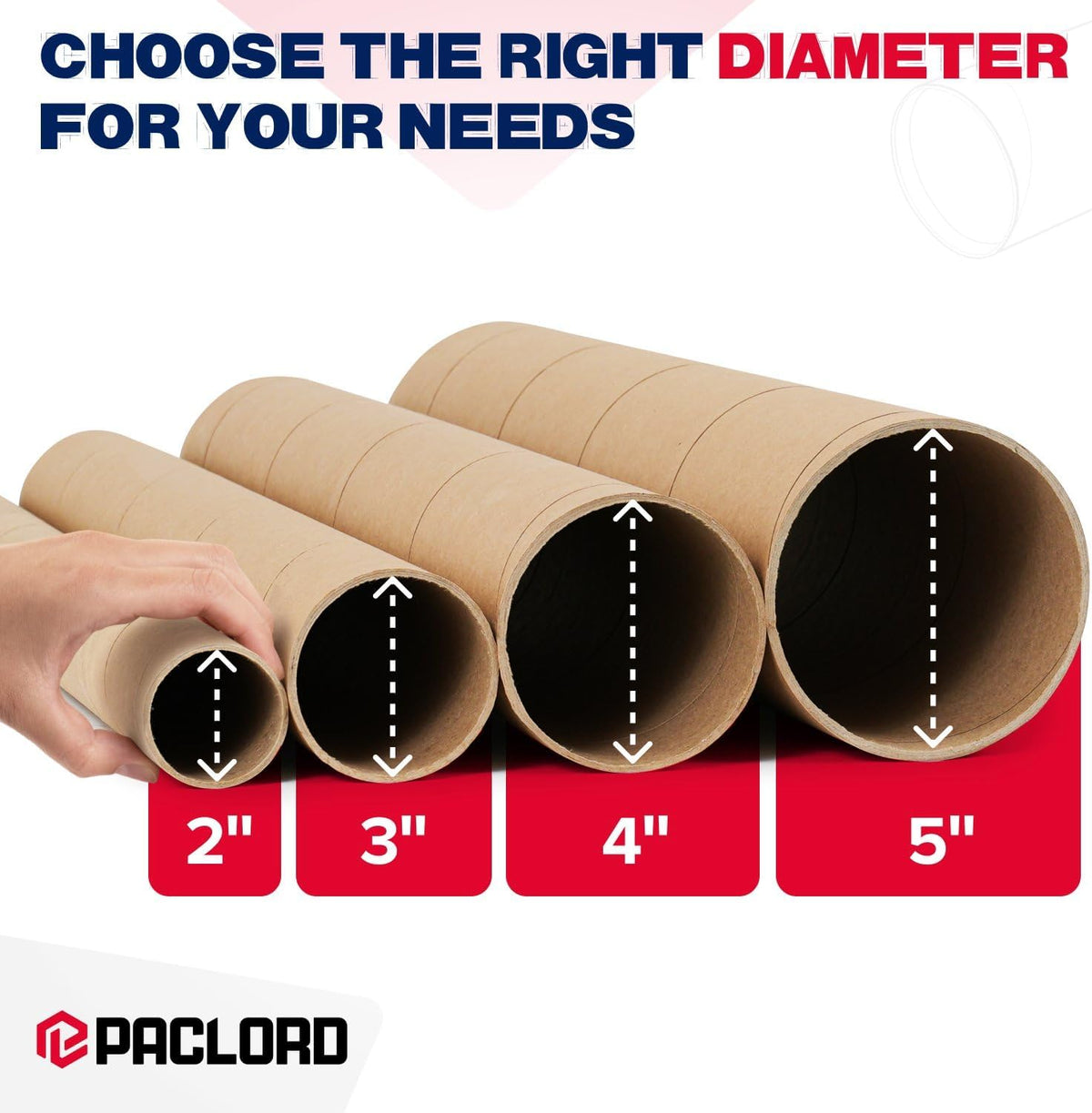 2" x 6" Heavy Duty Made in USA Kraft Paper Mailing Tube, 8 Tubes, 16 Caps