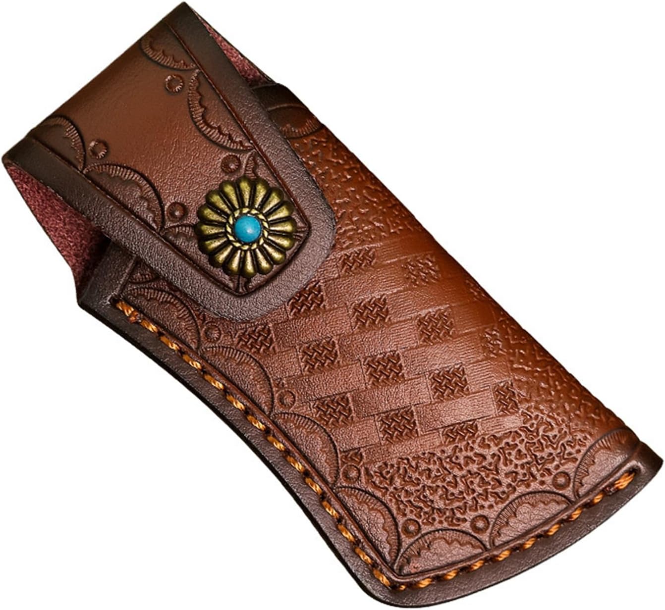 3.93" /4.72" Genuine Leather Sheath for Belt, Portable Folding Pocket Knife Case, Knife Holder Pouch Holster for Men