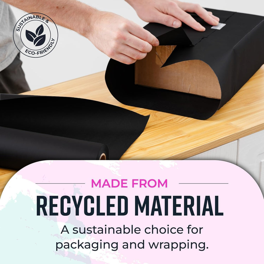 36” x 2400” (200’) Black Kraft Paper Roll - Made in USA - Ideal for Bulletin Board, Packing, Shipping, Arts & Crafts