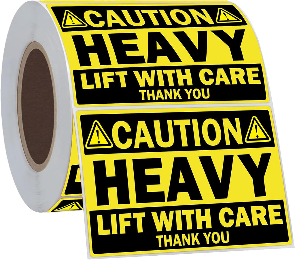 2 x 3Inch Caution Heavy Shipping Stickers,200Pcs Caution Heavy Labels