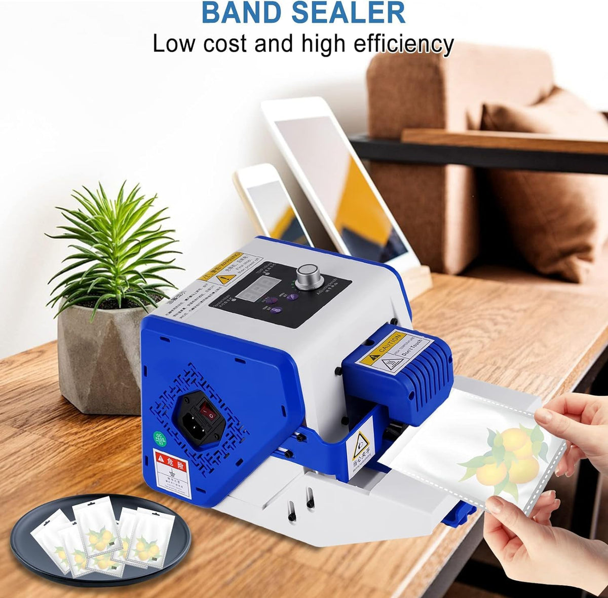 Automatic Continuous Band Sealer Machine with Digital Temperature & Speed Control - Plastic/PVC Bag Sealer for