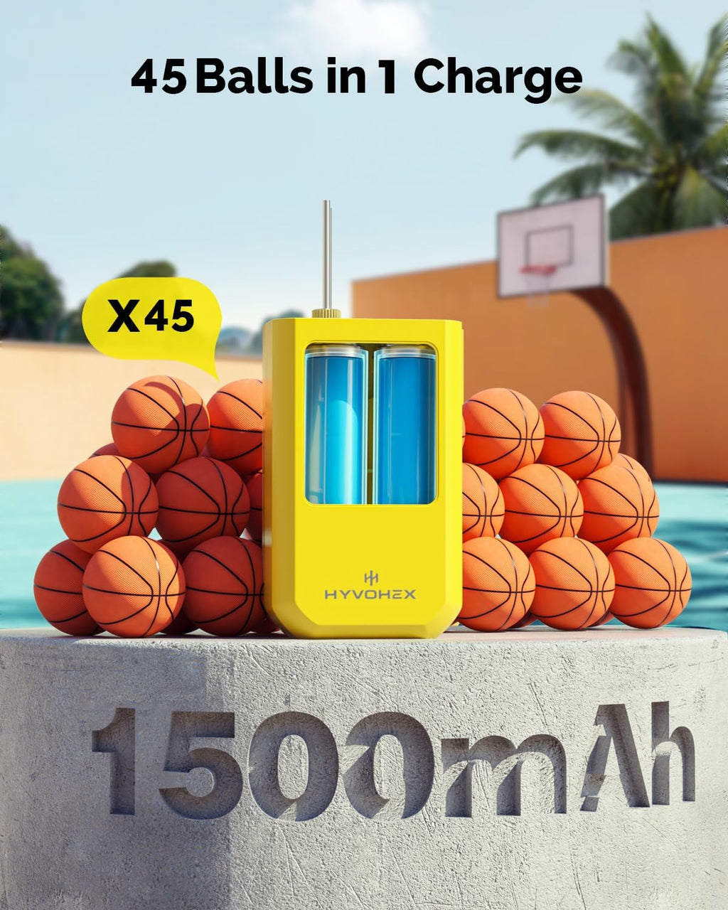 Ball Pump for Sports Balls, Portable Electric Basketball Pump Ultra Fast Inflation, with Digital LED Display Air Pump
