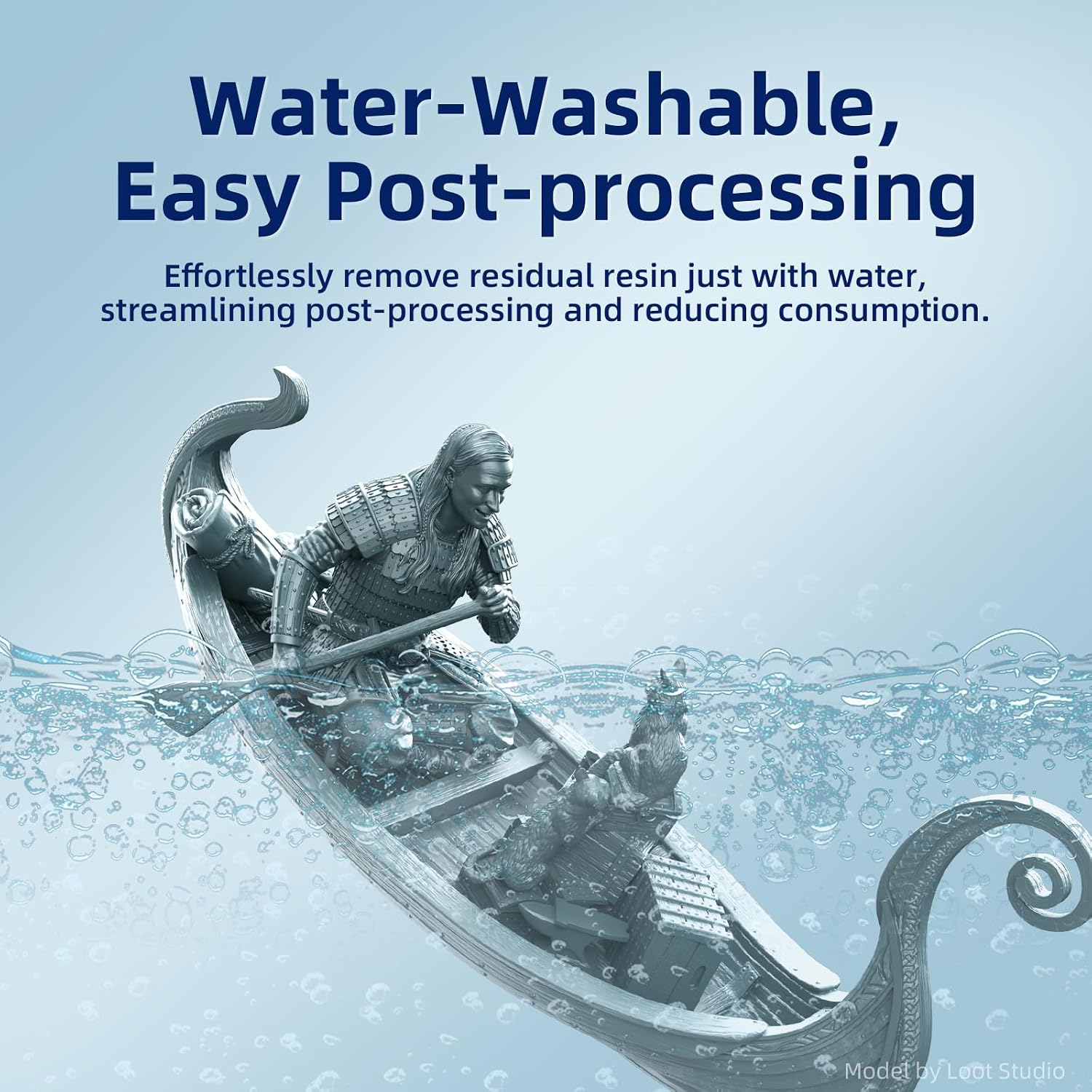 Water Washable Resin 2.0, 3D Printer Resin with Low Viscosity and Fast Printing, 405nm High Precision UV-Curing 3D