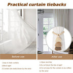 Curtain Tiebacks for Curtains 2 Pack, Decorative Magnetic Curtain Holdbacks for Drapes, Handmade Tie Backs No