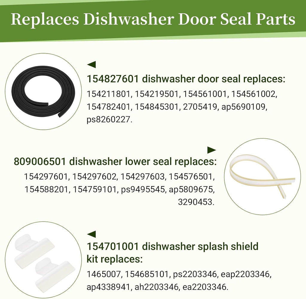 154827601 Dishwasher Door Seal Kit Compatible with Frigidaire Kenmore