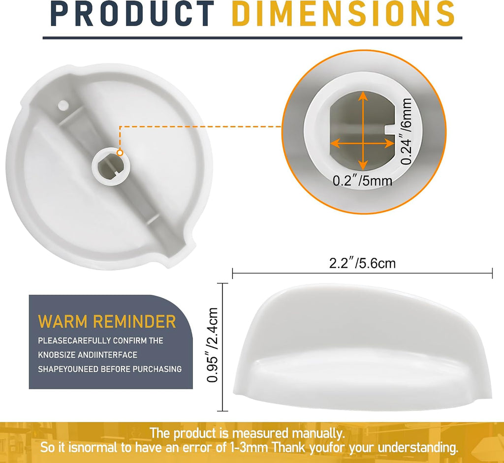 WB03T10282 Gas Stove knob White for GE Surface Burner Control Assembly | Compatible Replaceable