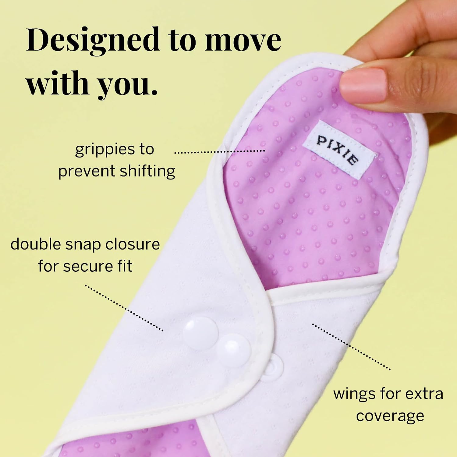 Pixie Cotton Cloth Pads for Feminine Care - 100% Organic Reusable Pads - Ranked 1 for Softest Menstrual Sanitary