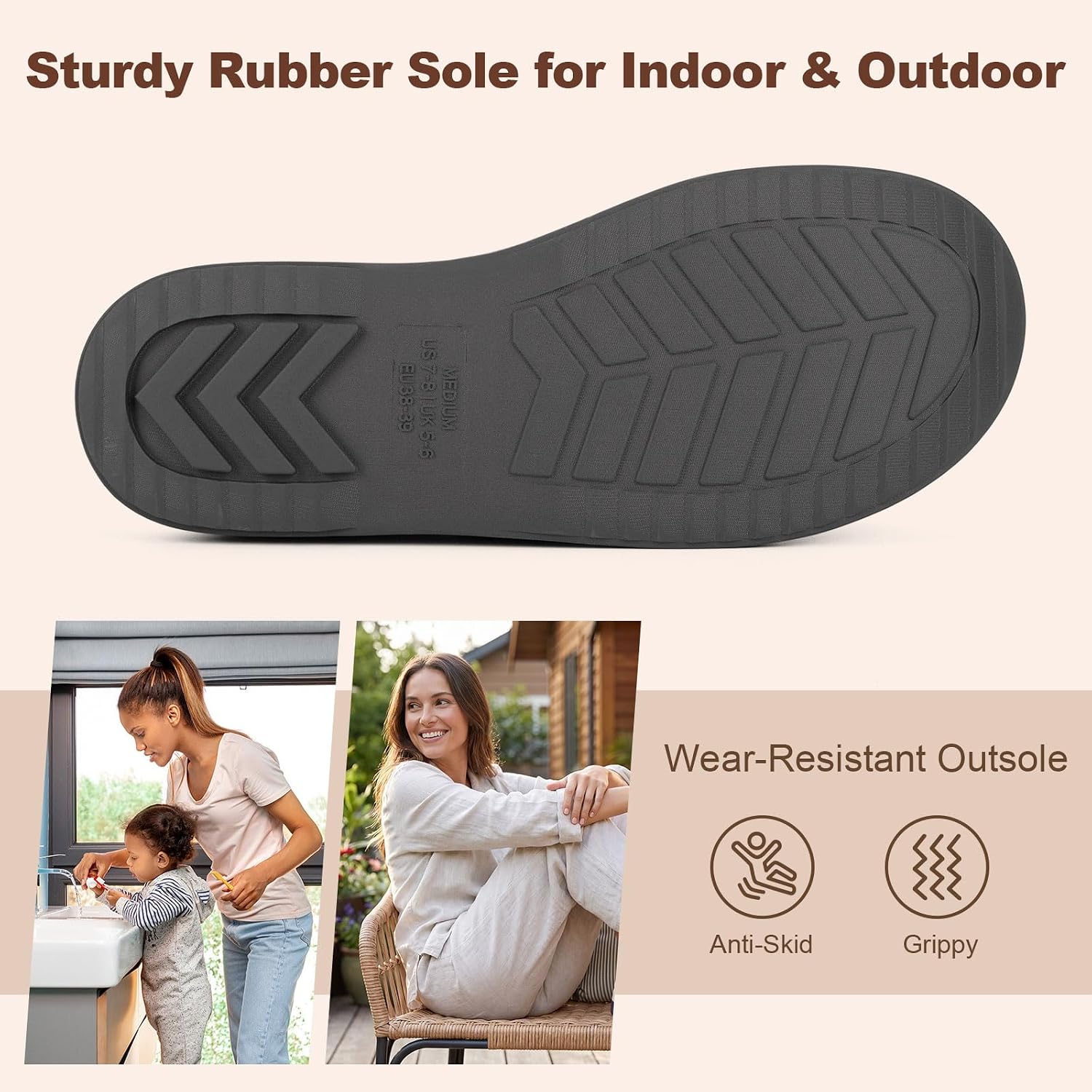 Womens Felt Sherpa Warm Slippers Bedroom Cozy Memory Foam Moccasin House Shoes with Fuzzy Plush Lining for Winter