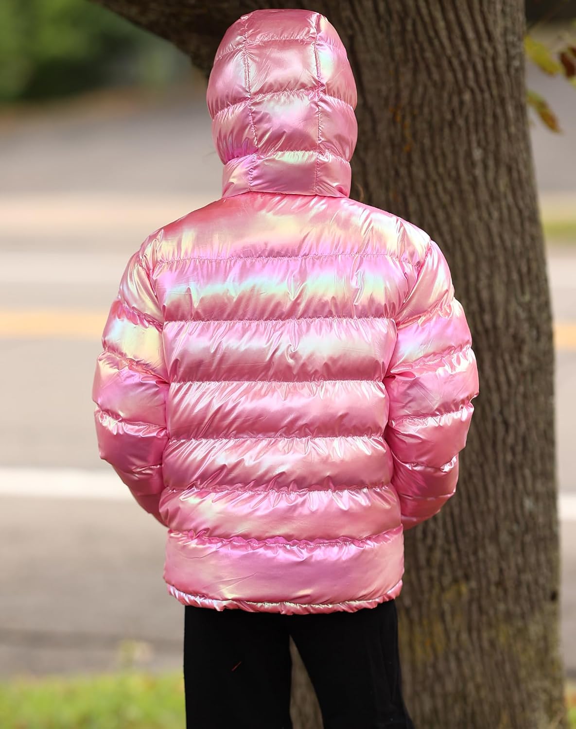 4-12 Years Girls Hooded Puffer Jacket Warmth Padded Winter Coat | Metallic Shine Fabric, Warm Fleece Lining, Durable