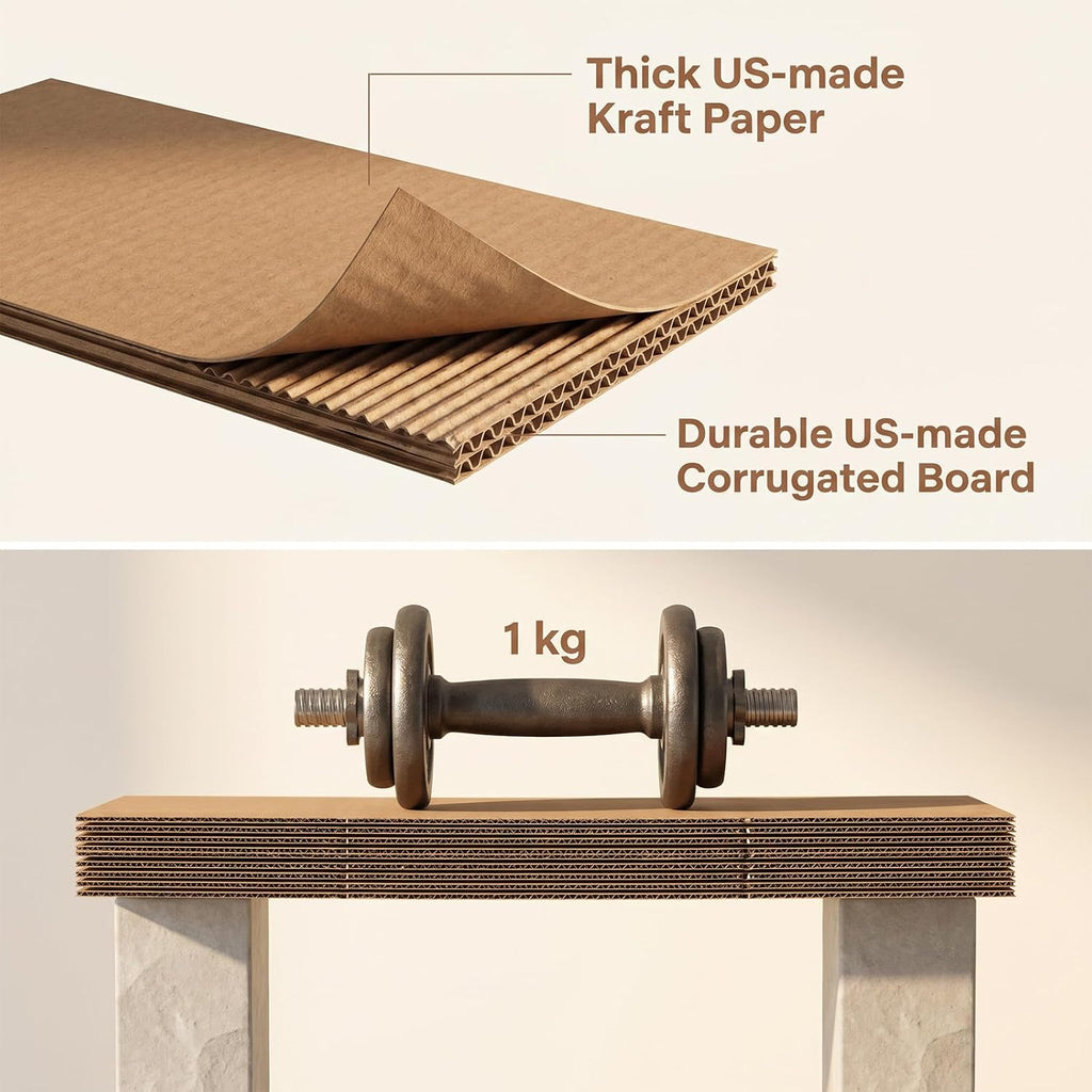 300 Packs Brown Corrugated Pads, 4.72x3.54 Inch Flat Cardboard Sheets