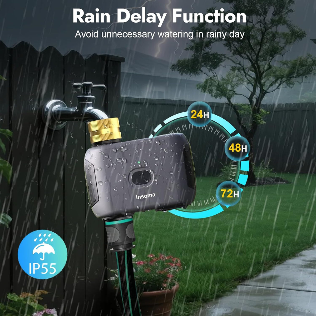 WiFi Water Timer for Garden Hose, Smart Sprinkler Timer, APP Remote Control WiFi Hose Timers, Voice Control with