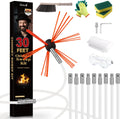 30 Ft Chimney Sweep Kit with 9 Flexible Rods & Chimney Brush