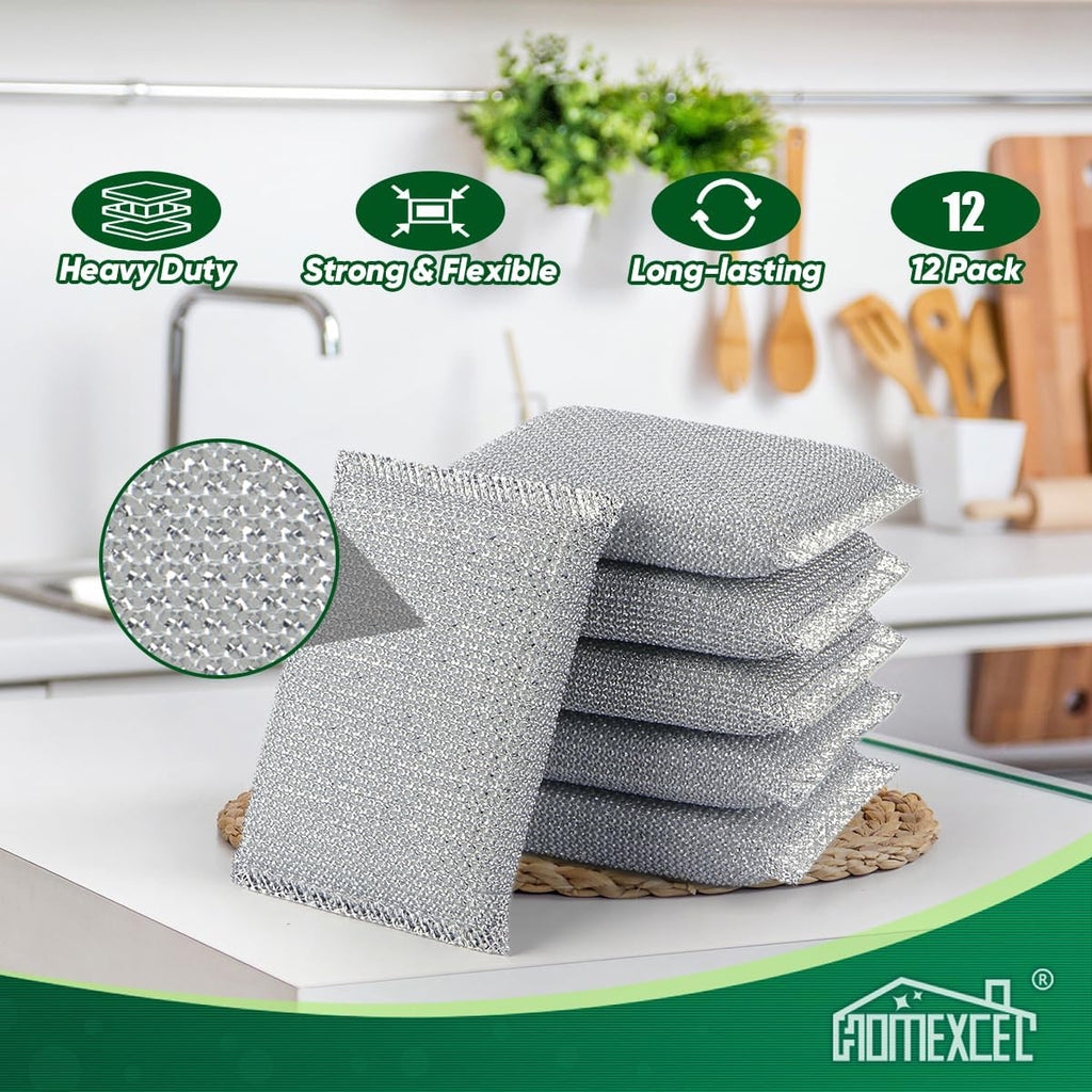All-Purpose Sponge Pads 12PK, Non-Scratch Dish Sponges for Kitchen