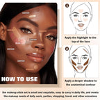 6 Colors Cream Contour Stick Makeup Kit,Makeup Contour Kit (Set A)