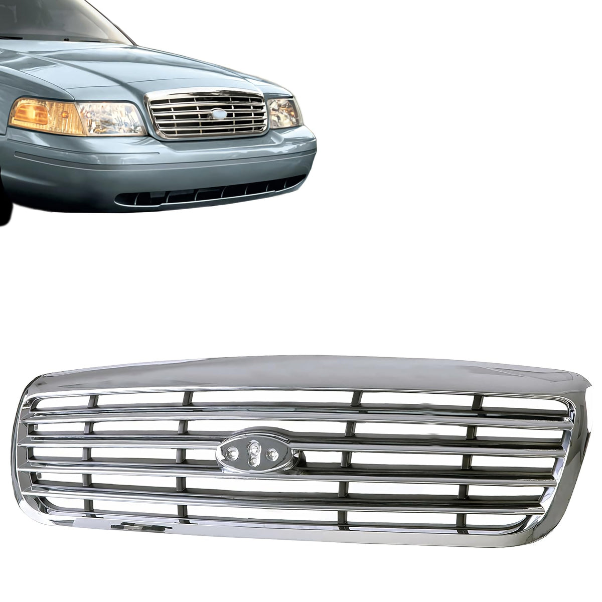 Front Grille Grill Assembly With Shell With Insert Fits Ford Crown Victoria