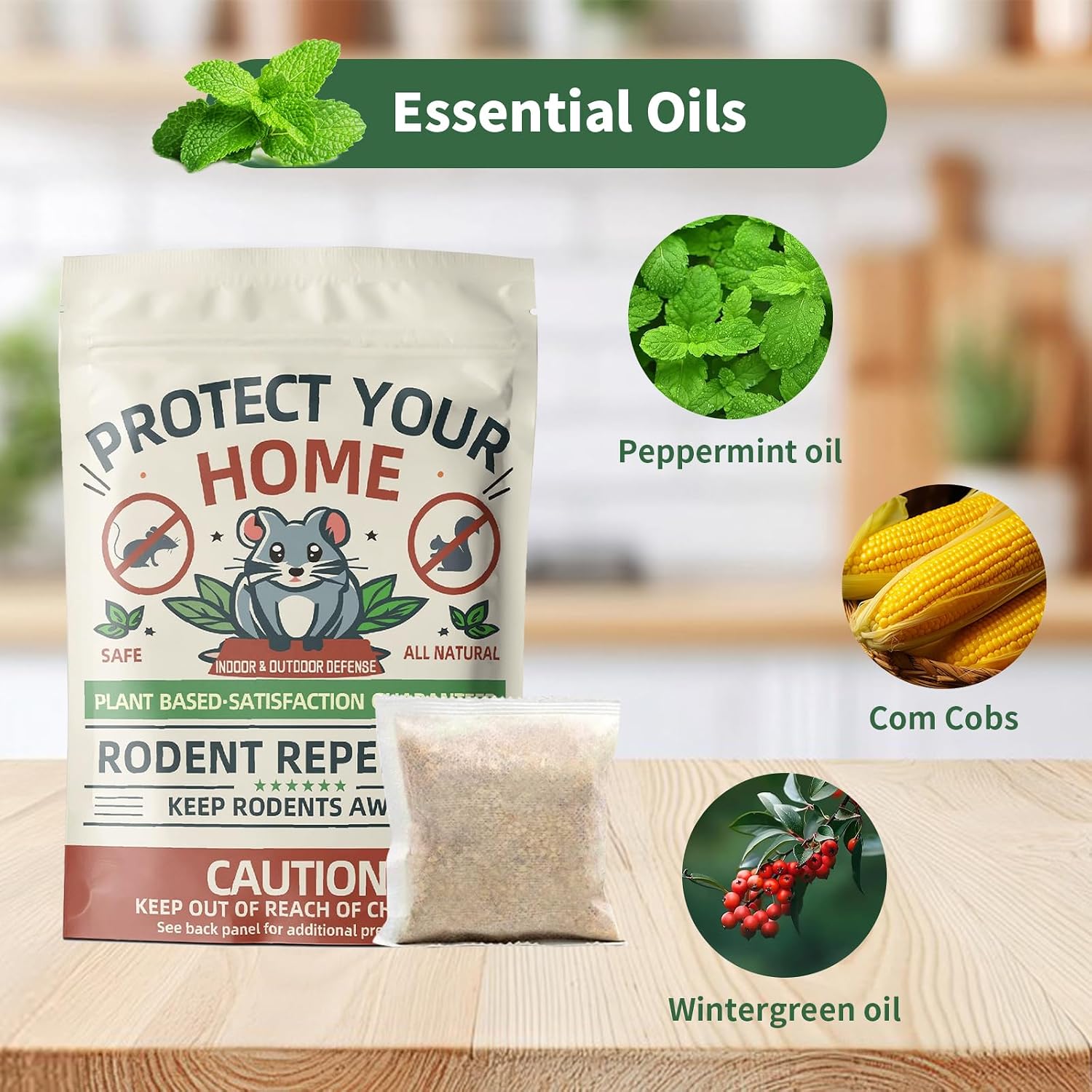 10‑Pack Peppermint Oil Mouse Repellent Pouches, Pet‑Safe Indoor Outdoor | Pest Deterrent, Prevents Squirrels Spider